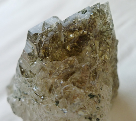 水晶　原石　内包物 ヒマラヤ水晶原石特殊内包物024 ダブルポイントに黒雲母付着